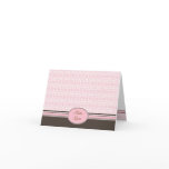 Pink & White Damask Folded Photo Thank You Card
