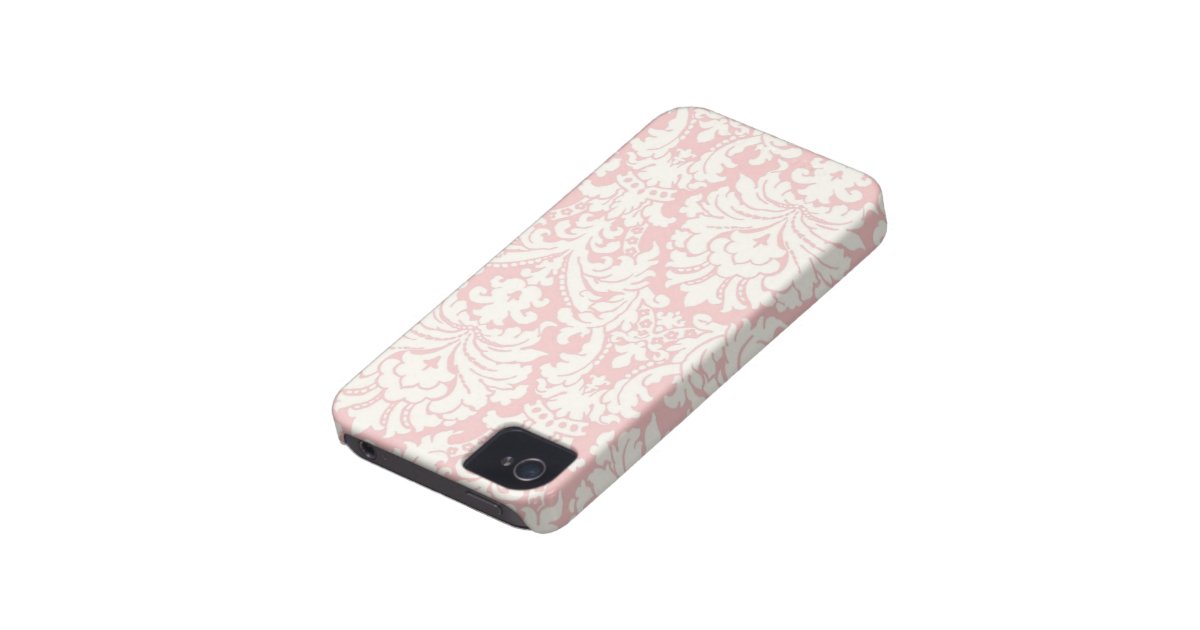 Pink&White Damask iPhone Case Zazzle