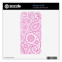 Pink White Floral Pattern iPhone 4S Skins
