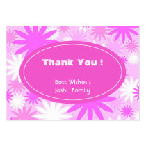 Pink white flowers business cards