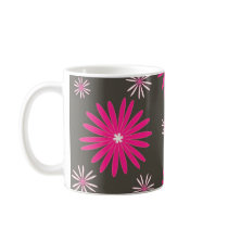Pink white flowers mugs