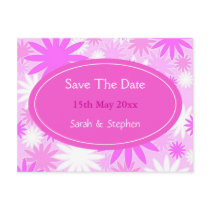 Pink white flowers postcards