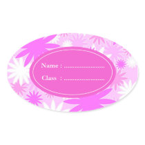 Pink white flowers stickers