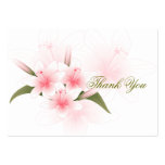 Pink & White Lilies Thank You Minicard Business Card