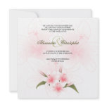 Pink & White Lilies Wedding Announcement