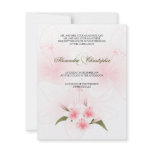 Pink & White Lilies Wedding Announcement