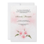 Pink & White Lilies Wedding Announcement