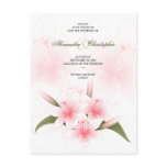 Pink & White Lilies Wedding Save The Date 2