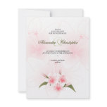 Pink & White Lilies Wedding Save The Date Announce