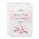 Pink & White Lilies Wedding Save The Date Announce Invitations