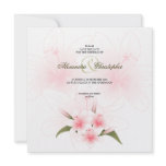 Pink & White Lilies Wedding Save The Date