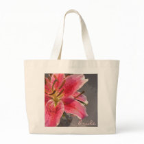 Pink & White Lily Bride's Bag