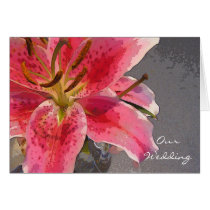 Pink & White Lily Invitation cards