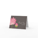 Pink white lotus flower modern gray thank you note card