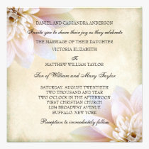 Pink White Lotus Flower Wedding invitations