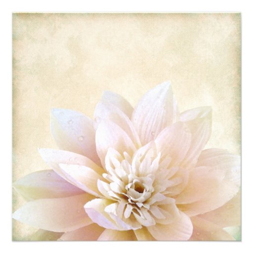 Pink White Lotus Flower Wedding Custom Invitation