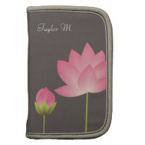 Pink white lotus flowers modern slate gray zen planners