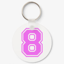 PINK & WHITE NUMBER 8 keychains