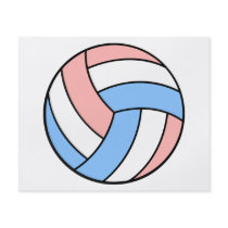 pink white pastel blue volleyball flyer design