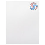 pink white pastel blue volleyball letterhead