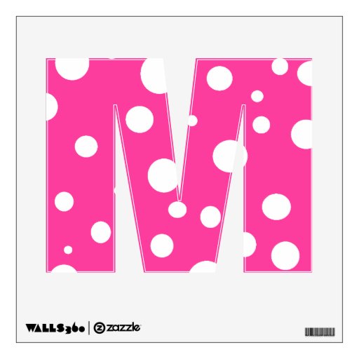 Pink White Polka Dot Alphabet Letter Wall Decal Zazzle