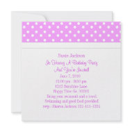 Pink & White Polka Dot Birthday Party Invitations invitation