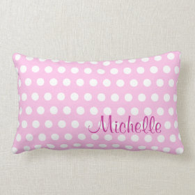 Pink White Polka Dot Pillow