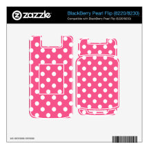 Pink white polka dots BlackBerry pearl skin