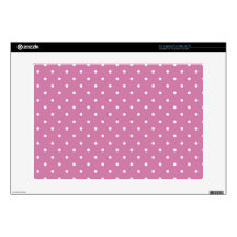 Pink White Polka Dots Skins For Laptops