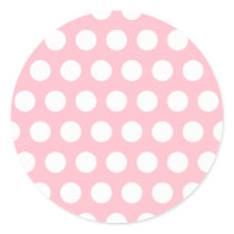 Pink & White Polka Dots stickers