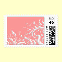 Pink & White Postage Stamp stamps