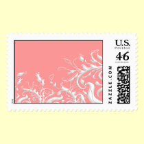 Pink & White Postage Stamp stamps