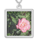 Pink White Rose necklace