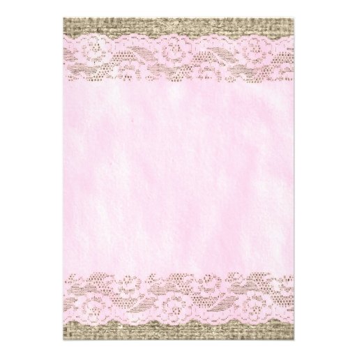 Pink & White Rustic Lace Bridal Shower Invitations