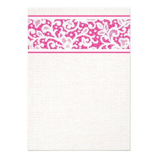 Pink White Rustic Linen Bridal Shower Invitations