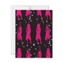 Pink & White Silhouettes Graduation Party Invite