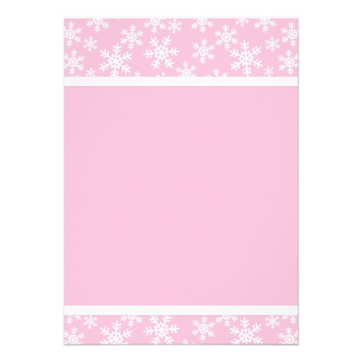 Pink White Snowflakes Bow Winter ONEderland Personalized Invite