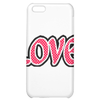Pink & White Star Love Case For iPhone 5C