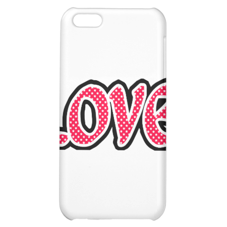 Pink & White Star Love Case For iPhone 5C