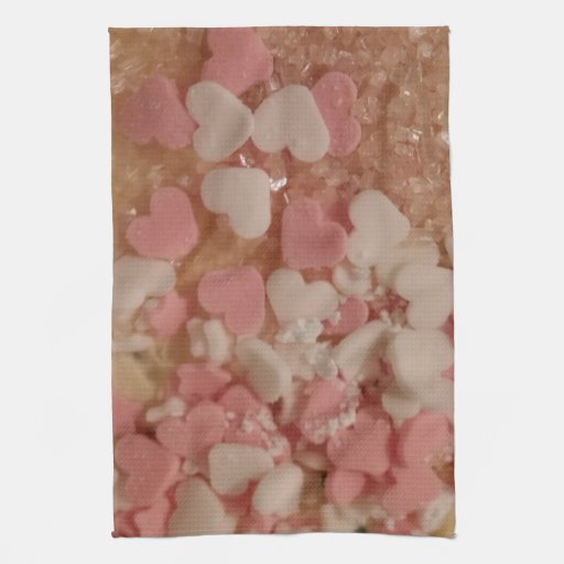 Pink White Valentine Hearts, Cake Decoration, Love Towel ...
