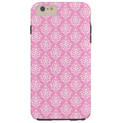 Pink White Vintage Damask Pattern 1Chic, pink and Tough iPhone 6 Plus Case