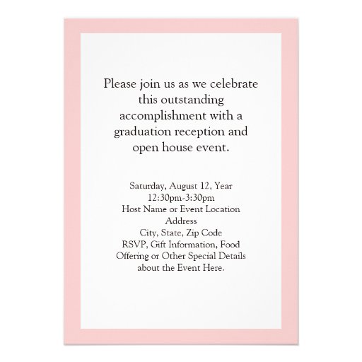 Pink/White Women's Health Graduation Announcement