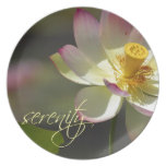 Pink White Yellow Lotus Blossom Serenity plates