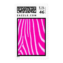 Pink & White Zebra Print postage