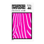 Pink & White Zebra Print Postage