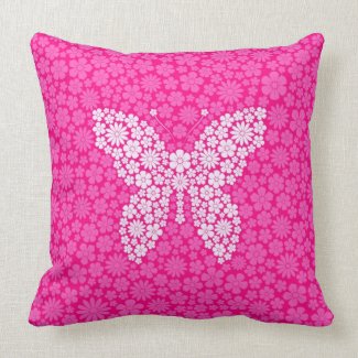 Pink Wild Flowers Butterfly
