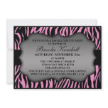 Pink Wild Night Zebra Print Bachelorette Party Personalized Invite