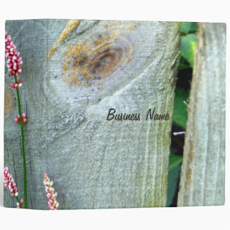 Pink Wildflower Grey Wood Fence 3 Ringer Binder