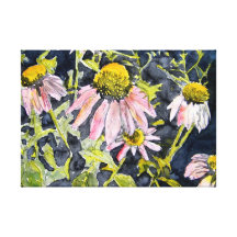 pink wildflowers flower painting canvas prints