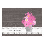 Pink Wildflowers in a Tin Can Save The Date Invite